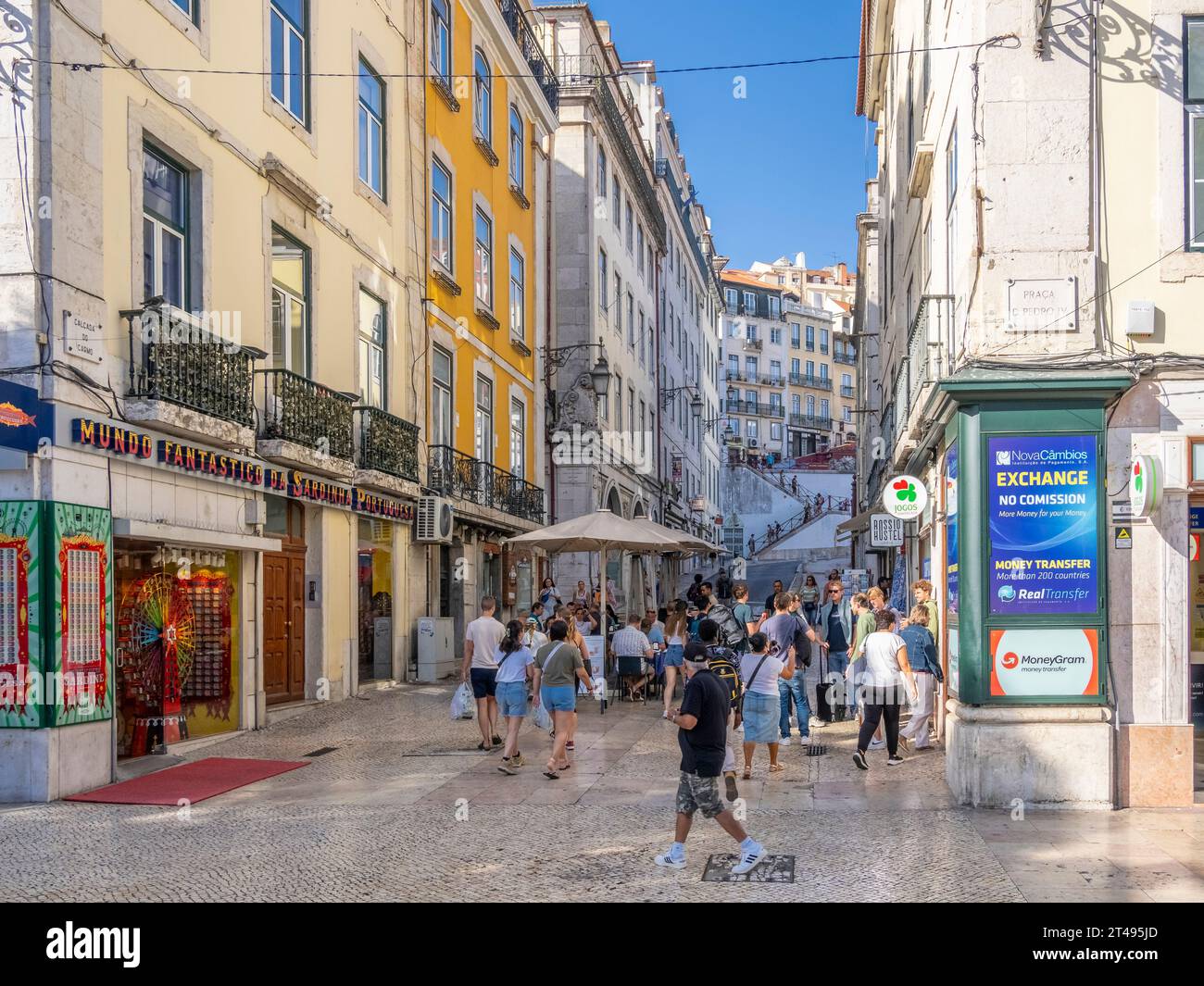 Baixa barrio central de Lisboa Portugal Foto de stock
