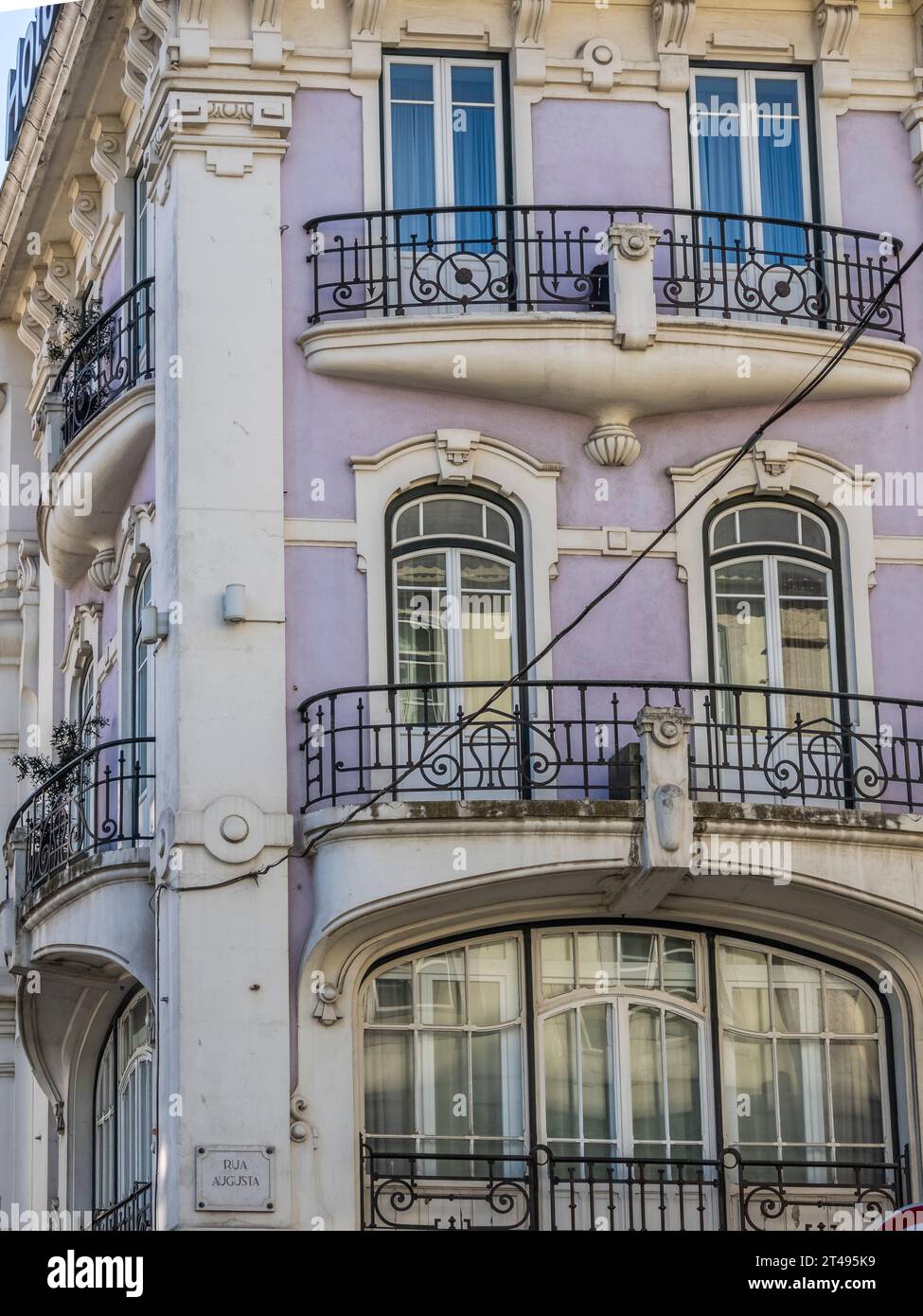 Baixa barrio central de Lisboa Portugal Foto de stock