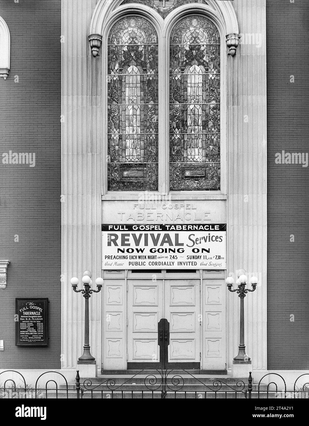 Tabernáculo del Evangelio Completo, Washington, D.C., EE.UU., David Myers, U.S. Farm Security Administration, julio de 1939 Foto de stock