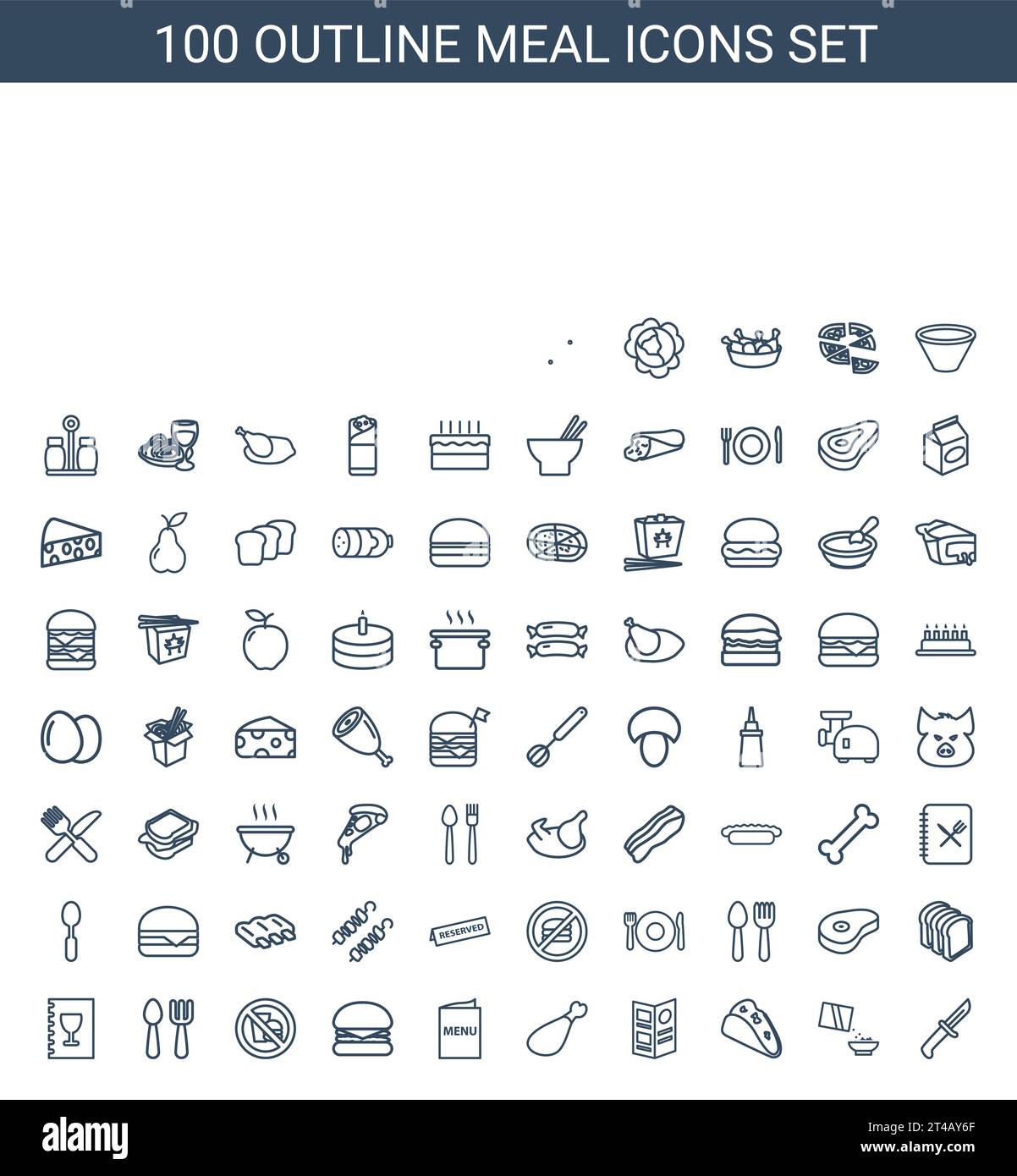 Iconos de comida Imagen vectorial libre de regalías Ilustración del Vector