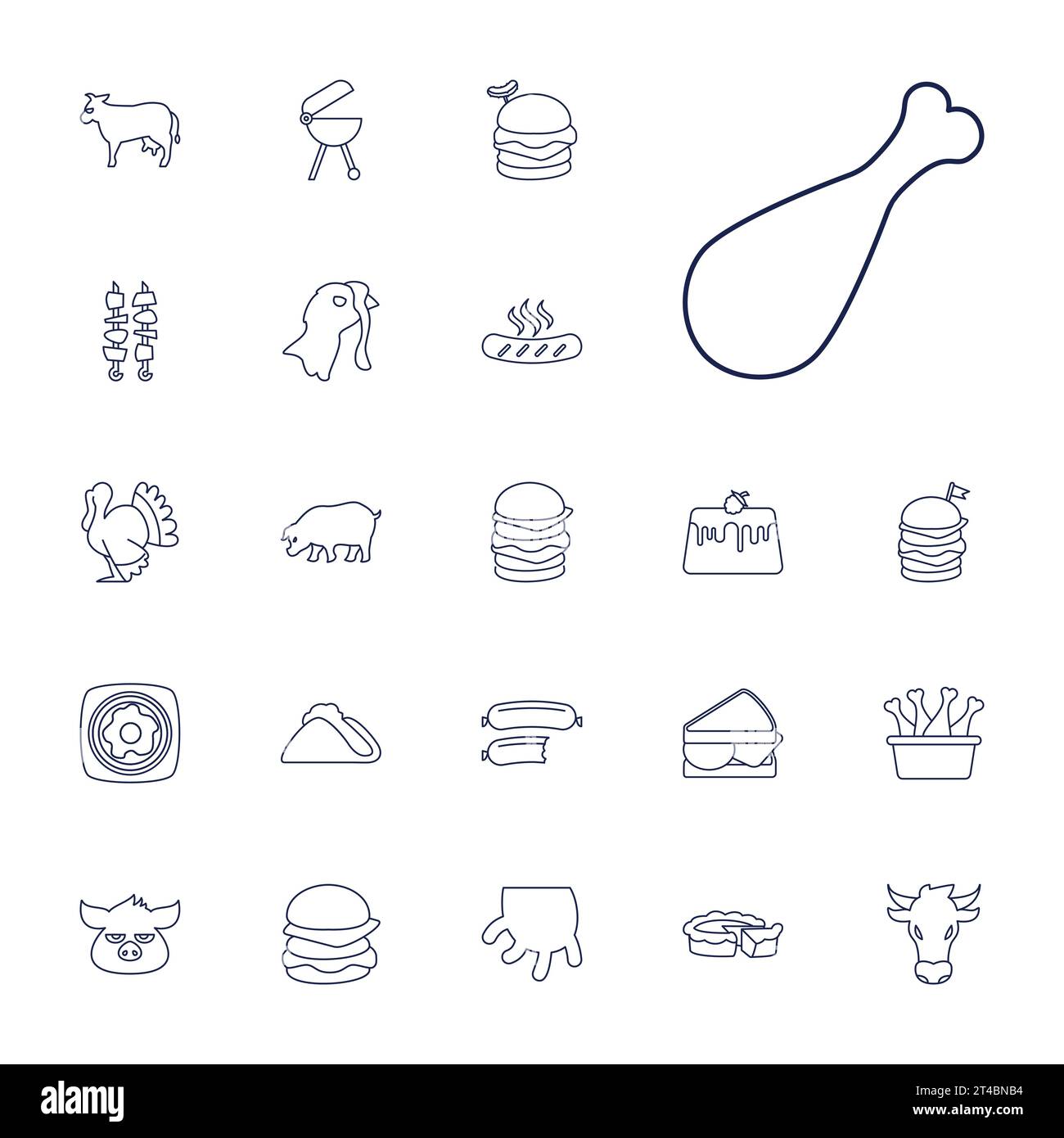 Iconos de carne Imagen vectorial libre de regalías Ilustración del Vector