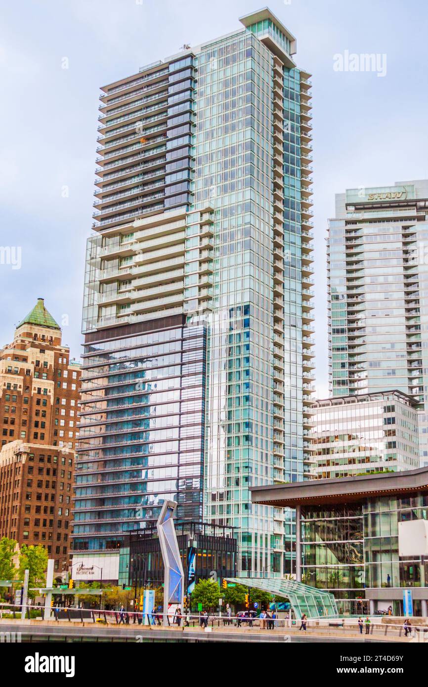En el centro de Vancouver, cerca del puerto de Vancouver Canada Place. Foto de stock