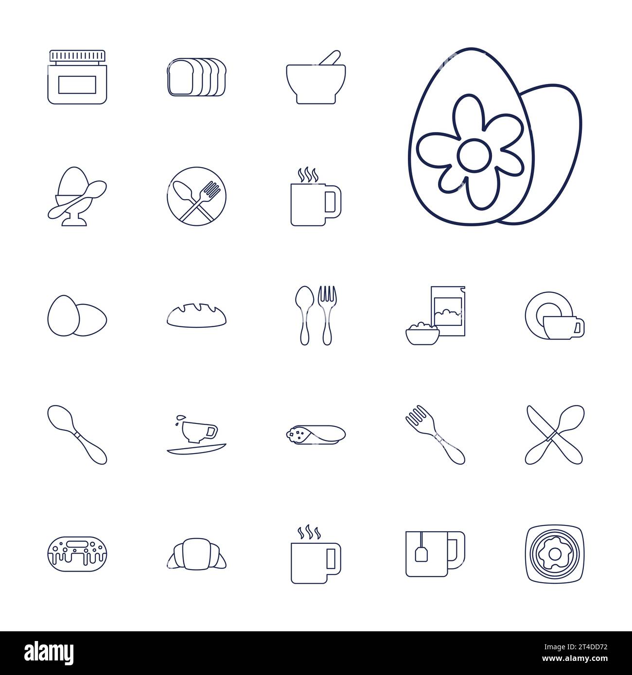 Iconos de desayuno Imagen vectorial libre de regalías Ilustración del Vector