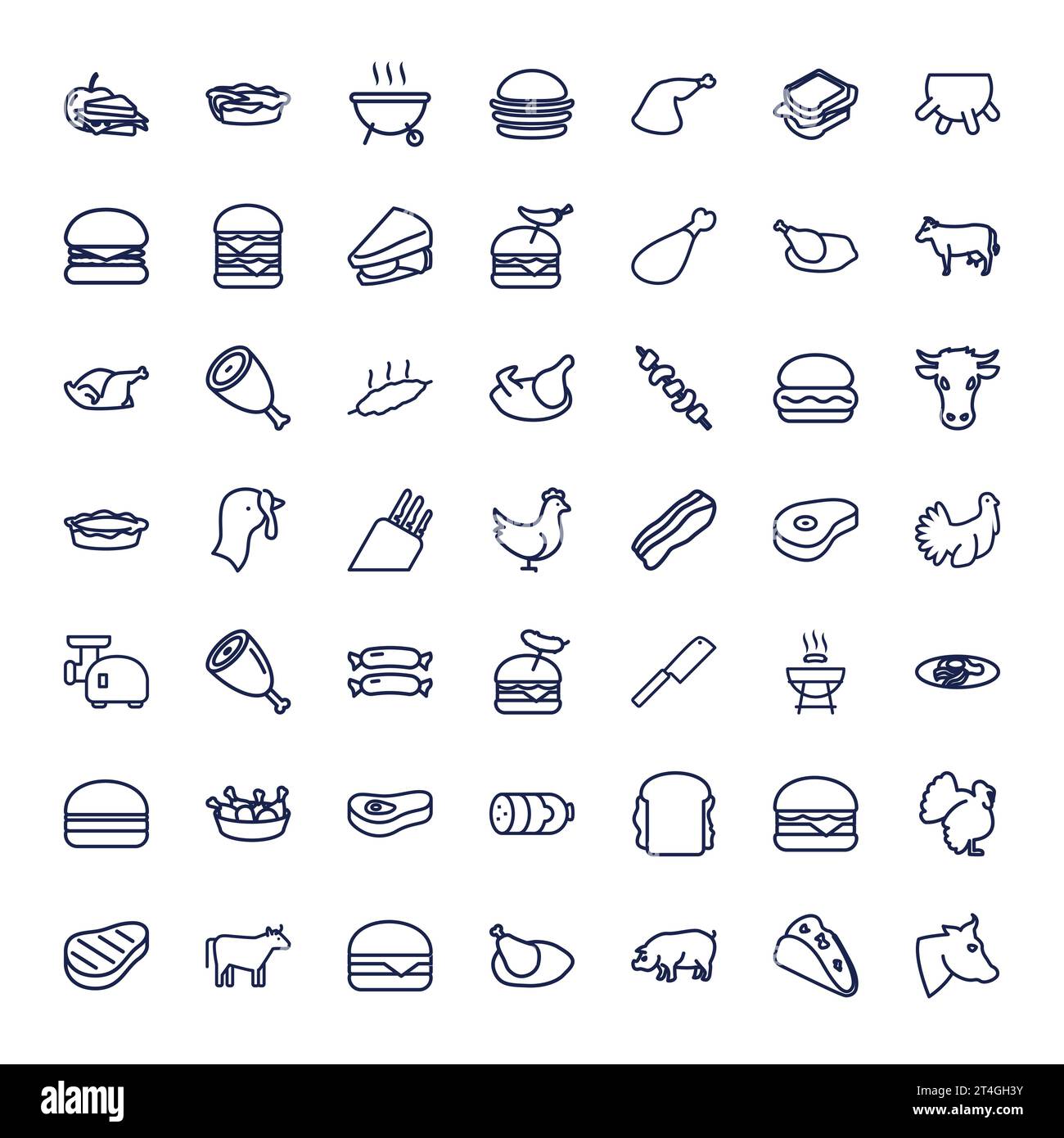 Iconos de carne Imagen vectorial libre de regalías Ilustración del Vector