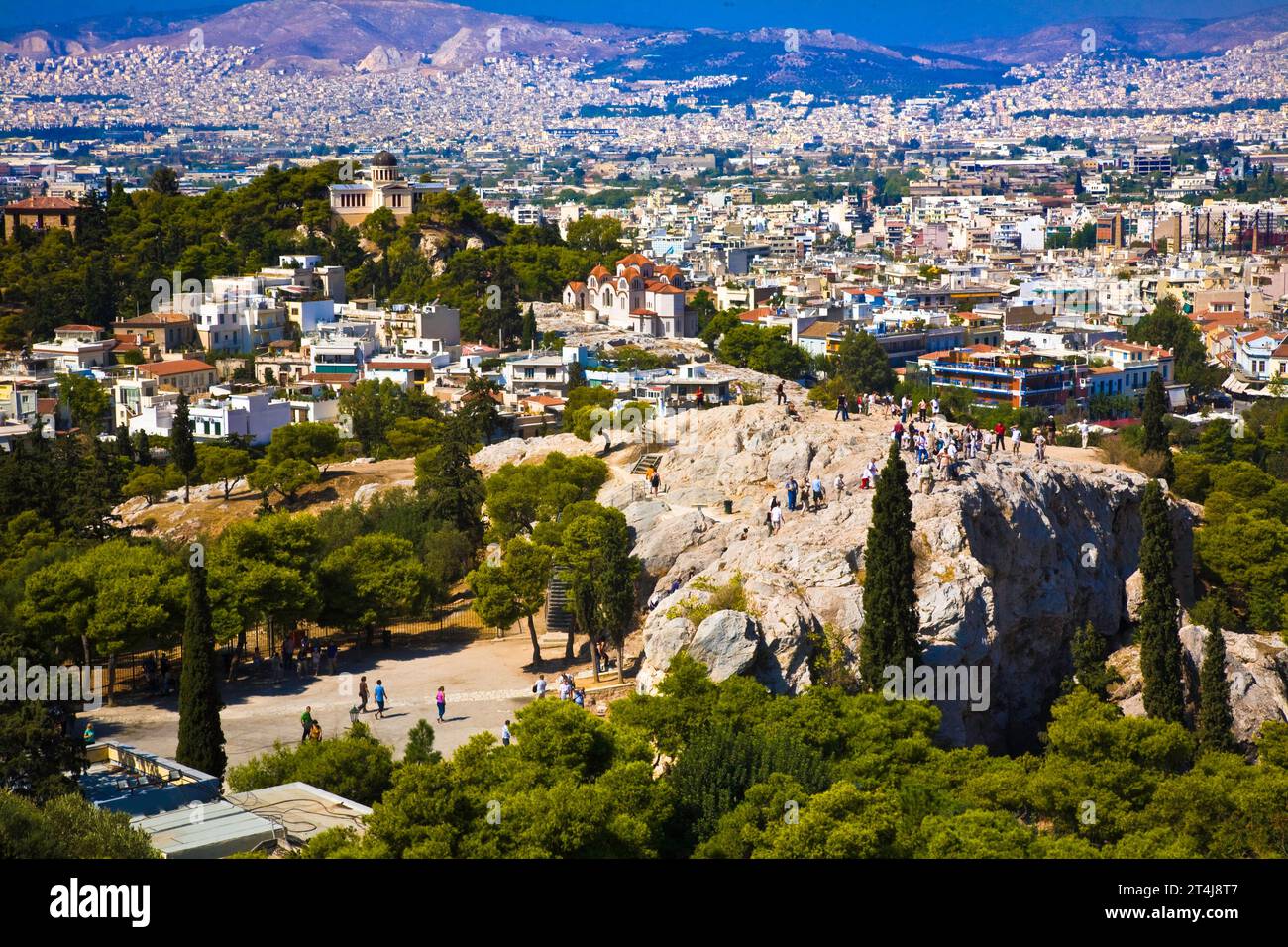 Areópago Hill en Atenas, Grecia Foto de stock