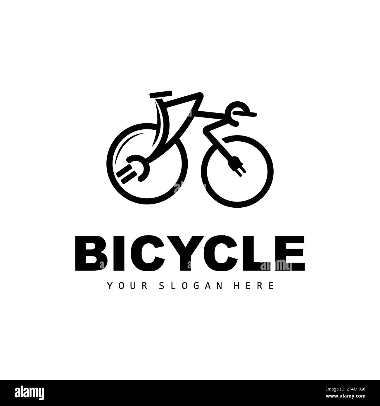 Logotipo de bicicleta eléctrica, diseño de vehículos, vector de bicicleta deportiva, ilustración de icono de plantilla de bicicleta Ilustración del Vector