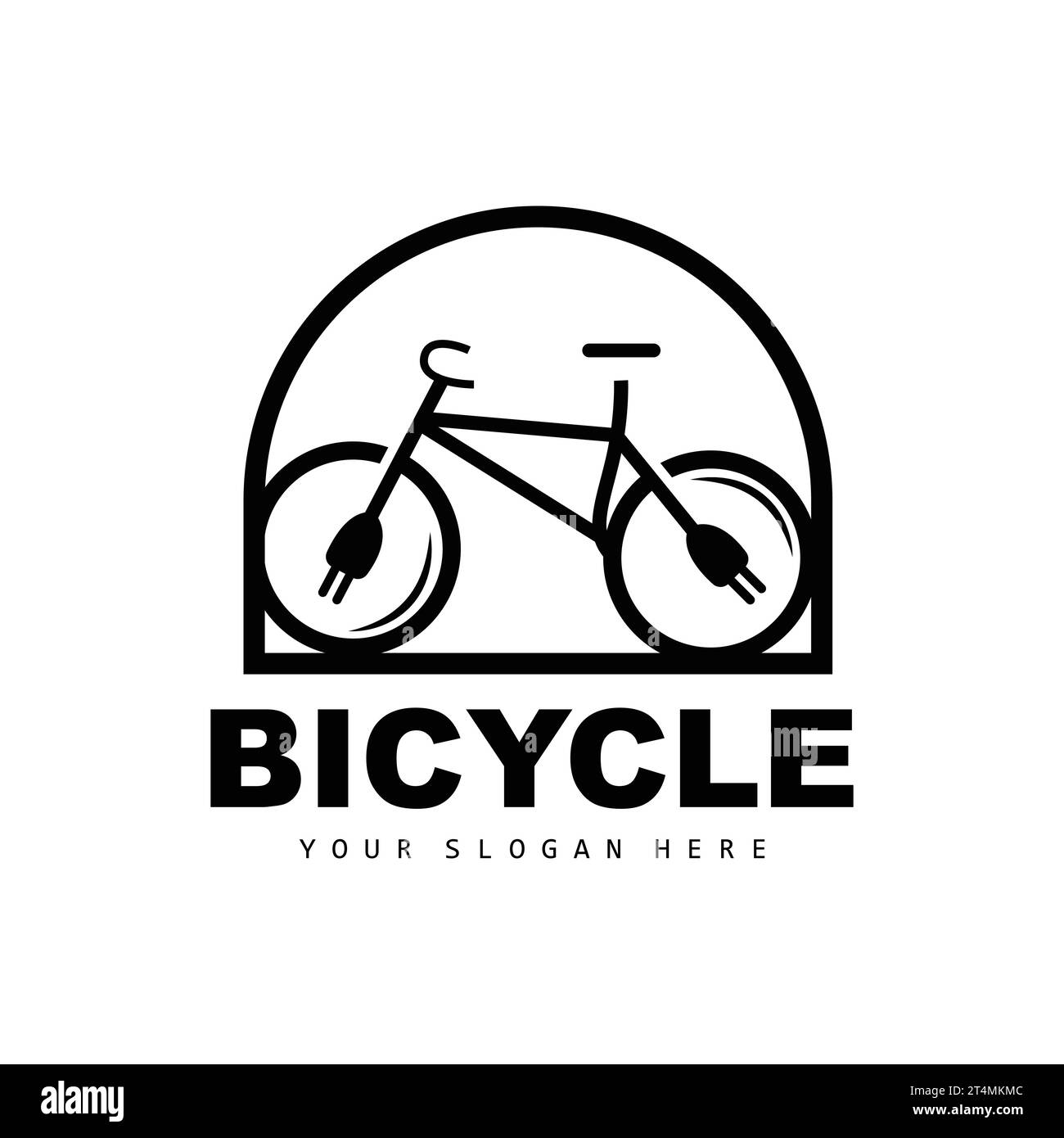 Logotipo de bicicleta eléctrica, diseño de vehículos, vector de bicicleta deportiva, ilustración de icono de plantilla de bicicleta Ilustración del Vector
