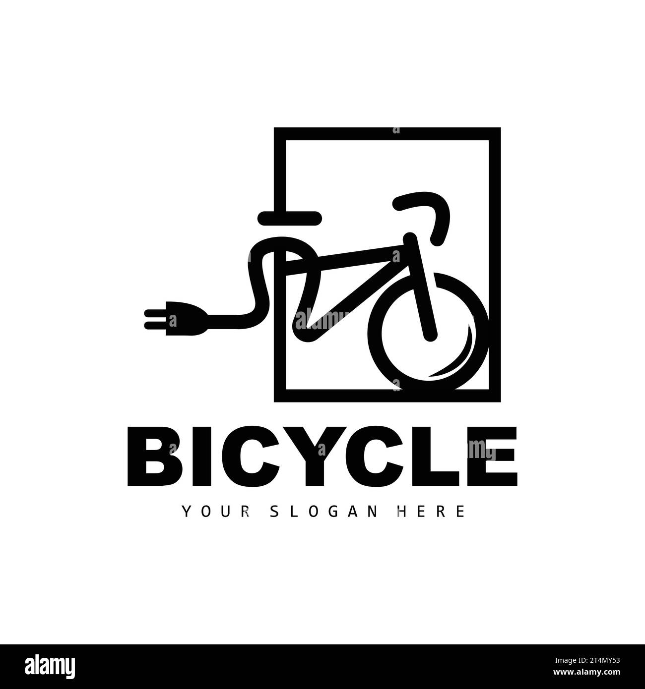 Logotipo de bicicleta eléctrica, diseño de vehículos, vector de bicicleta deportiva, ilustración de icono de plantilla de bicicleta Ilustración del Vector