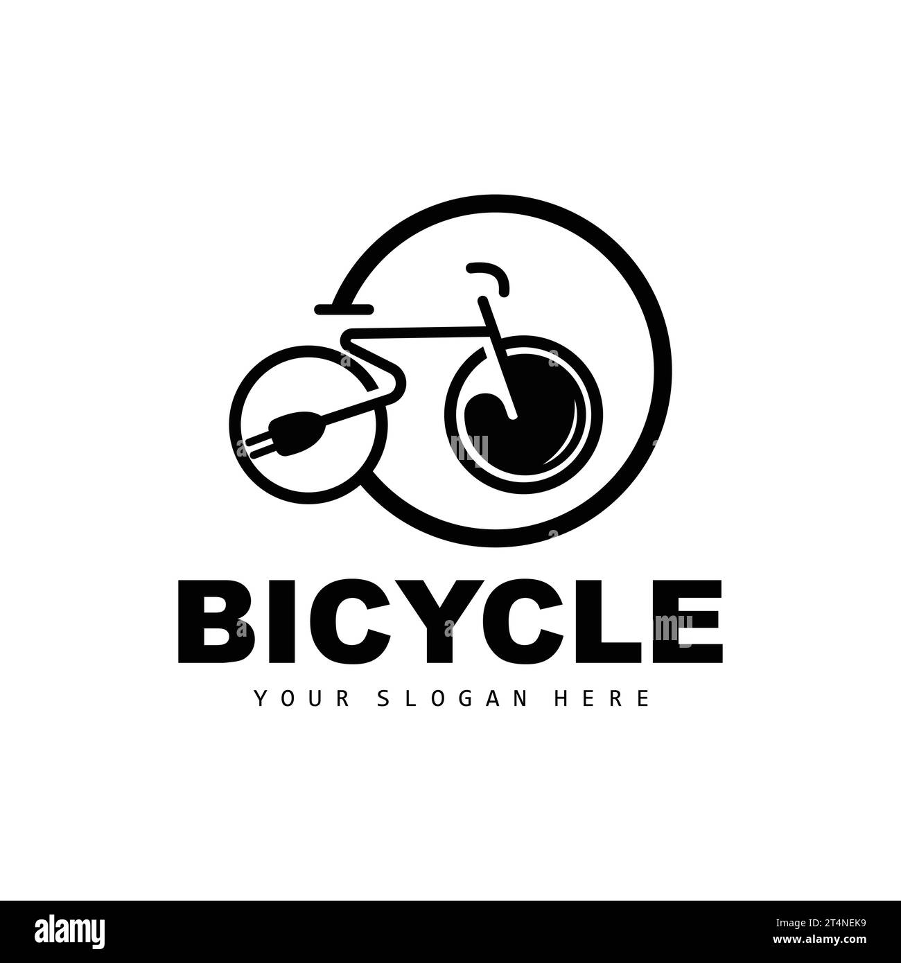 Logotipo de bicicleta eléctrica, diseño de vehículos, vector de bicicleta deportiva, ilustración de icono de plantilla de bicicleta Ilustración del Vector