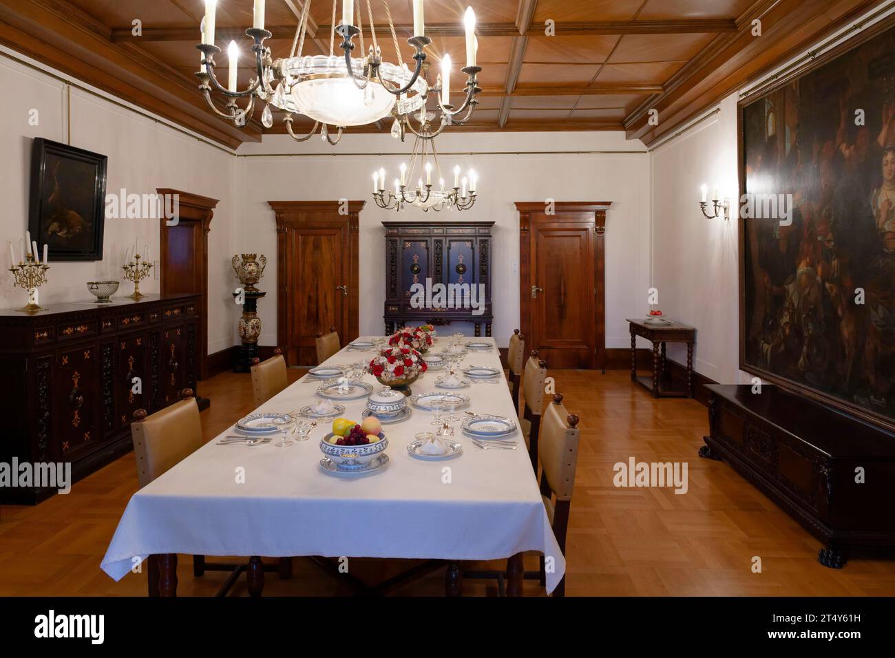 Comedor, Villa Stiassni, Brno, Jihomoravsky kraj, República Checa Foto de stock