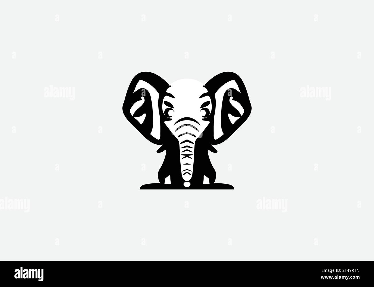 African Forest Elephant Diseño de ilustración de icono de estilo minimalista Ilustración del Vector