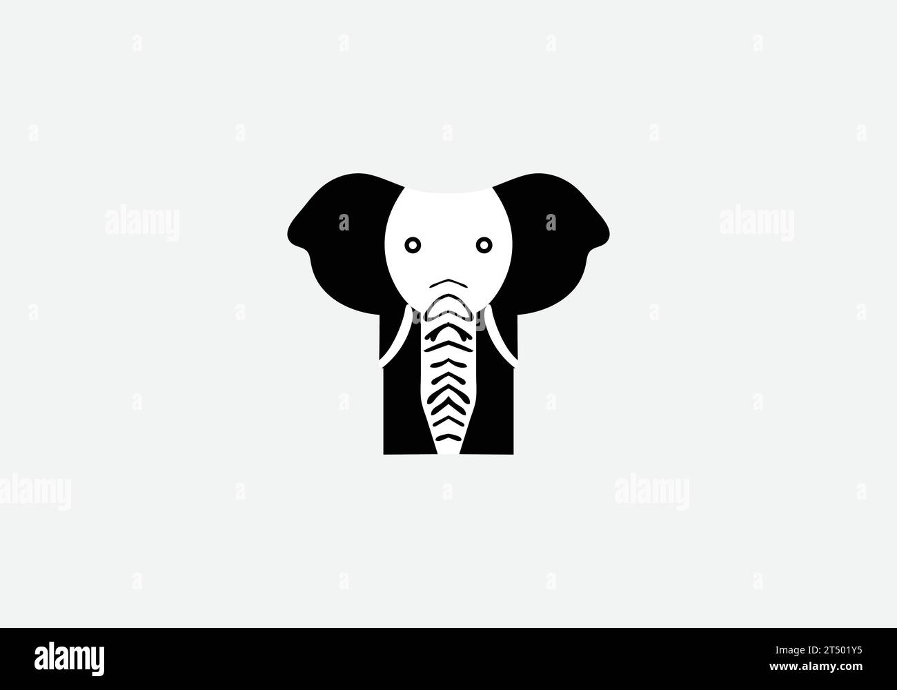 African Forest Elephant Diseño de ilustración de icono de estilo minimalista Ilustración del Vector