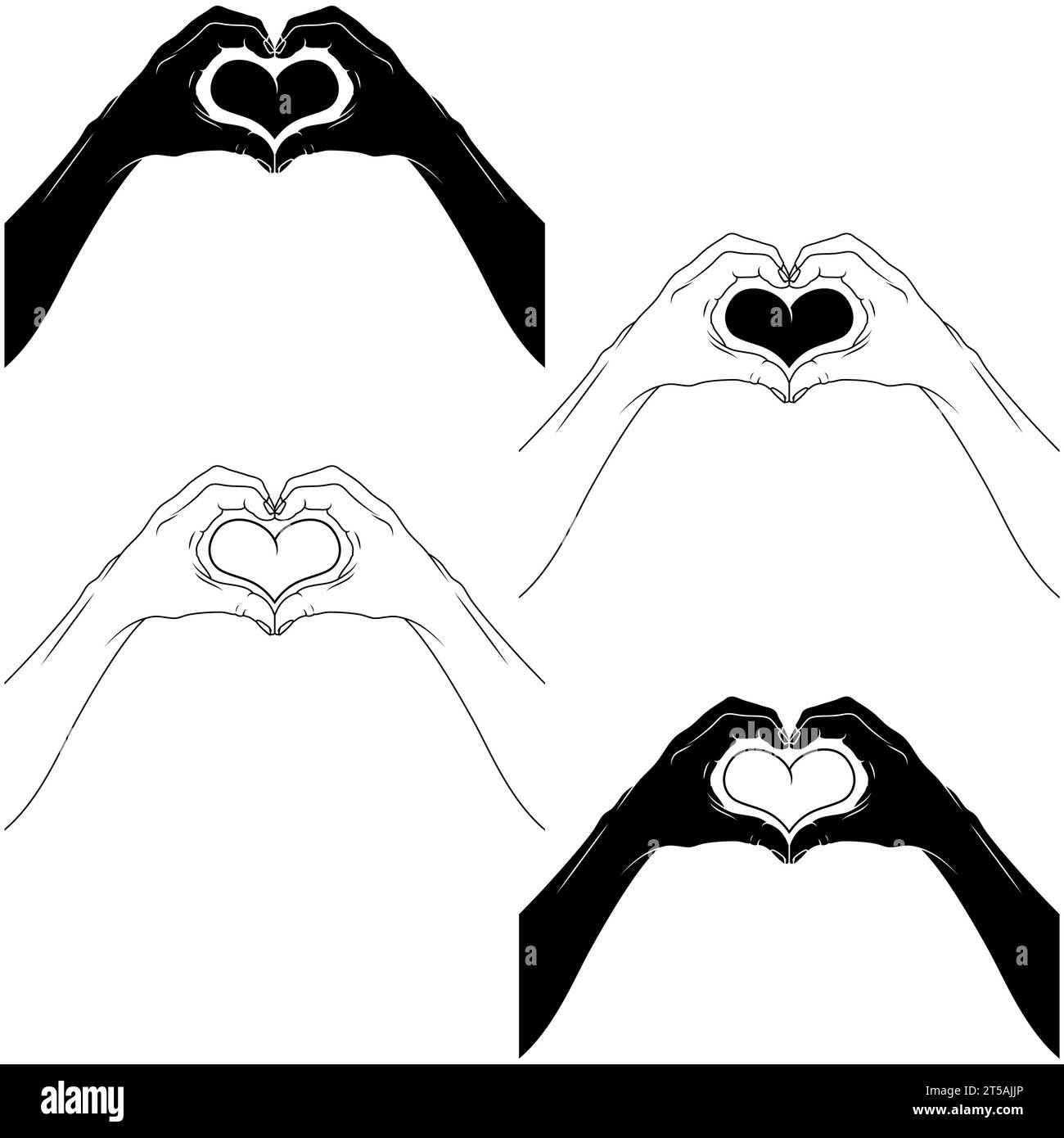 Diseño vectorial de manos formando un corazón como símbolo de amor ...