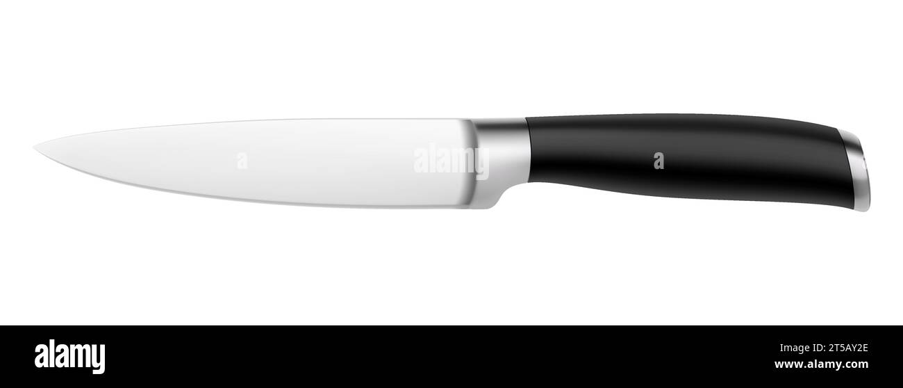 Cuchillo de mesa para carne puño negro con punta redonda 5