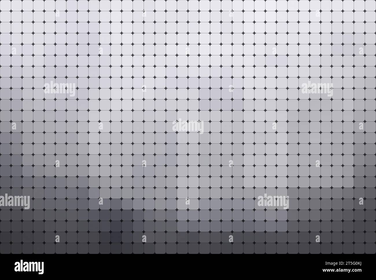 Fondo de cuadrícula abstracto de cuadrados redondeados de gris claro y gris con gradiente de color. Fondo abstracto de marco completo de alta resolución en blanco y negro Foto de stock