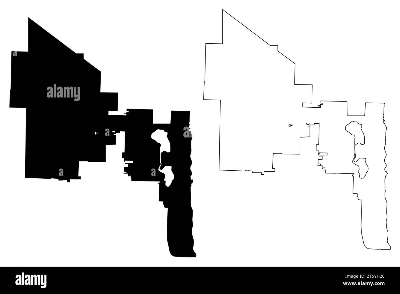 West Palm Beach City, Florida (ciudades de Estados Unidos, Estados Unidos de América, EE.uu., ee.uu. Ciudad) mapa ilustración vectorial, esbozo garabateado Ciudad de West Pal Ilustración del Vector