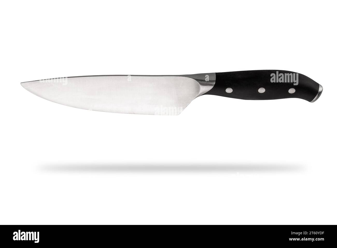 Cocina o cuchillo de chef aislado en blanco con recorte de ruta incluido Foto de stock