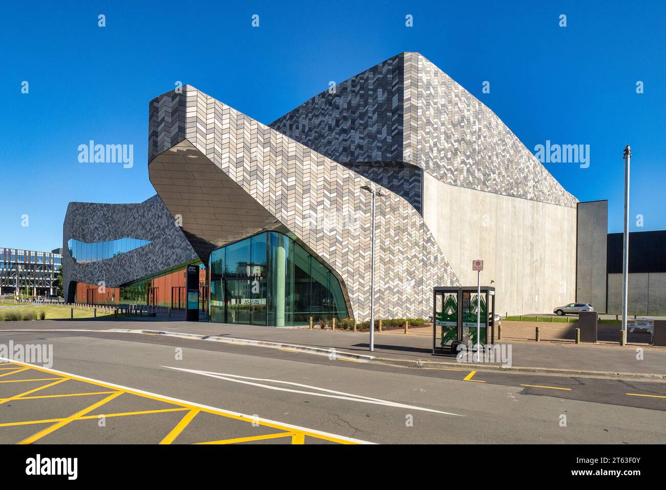 29 de diciembre de 2022: Christchurch, Canterbury, Nueva Zelanda - Centro de Convenciones Te Pae, una parte central de la reconstrucción de Christchurch después de febrero Foto de stock