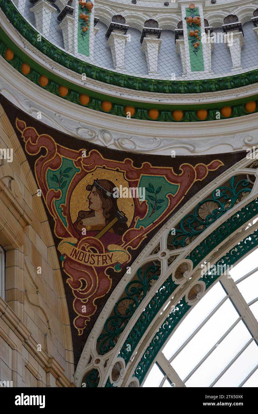 Vista interior, detalle, County Arcade, Victoria Quarter, Leeds, Inglaterra, Gran Bretaña Foto de stock