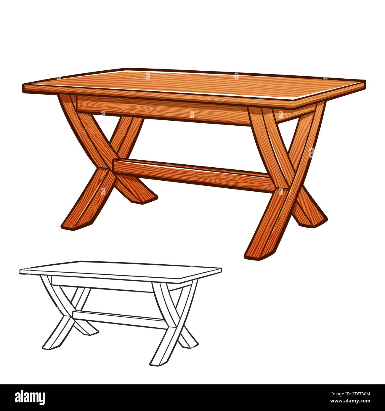 Mesa de comedor de madera dibujo Imágenes recortadas de stock - Alamy