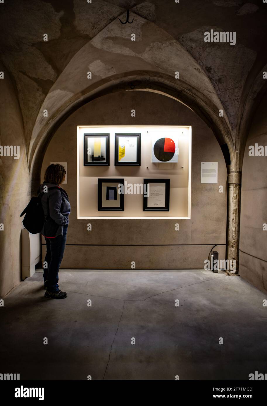 Exposición de obras de arte del artista Keith Haring Painter, Parma Italia Foto de stock