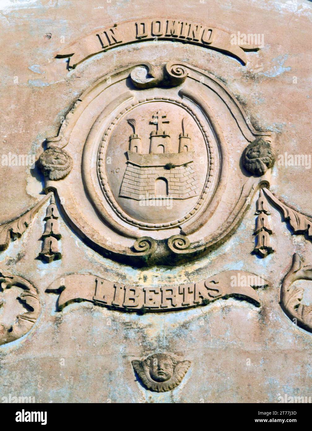 Monasterio ermita de la Trinita, armorial, Francia, Córcega, Bonifacio Foto de stock