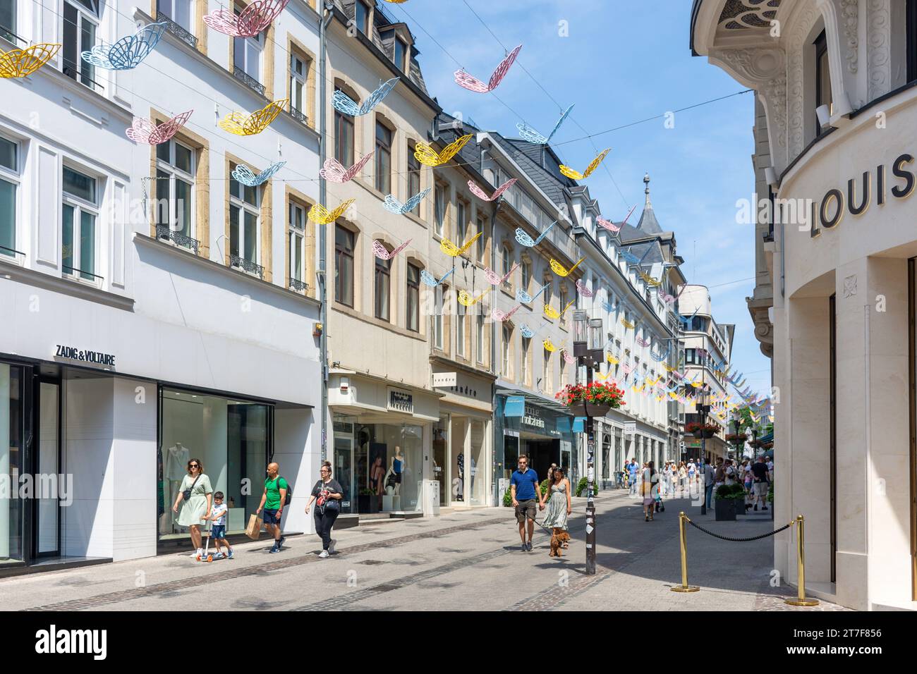 Rue Philippe II (calle comercial), Ville Haute, Ciudad de Luxemburgo, Luxemburgo Foto de stock