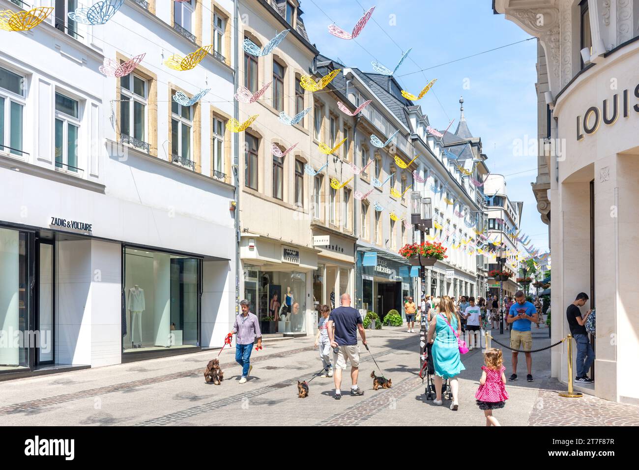 Rue Philippe II (calle comercial), Ville Haute, Ciudad de Luxemburgo, Luxemburgo Foto de stock