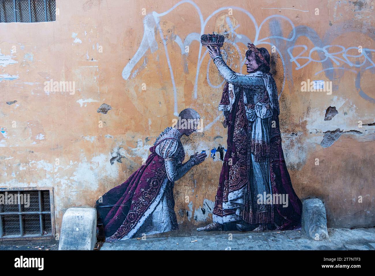 Vista general de Mick Jagger corona Damiano de Måneskin. “La Coronación