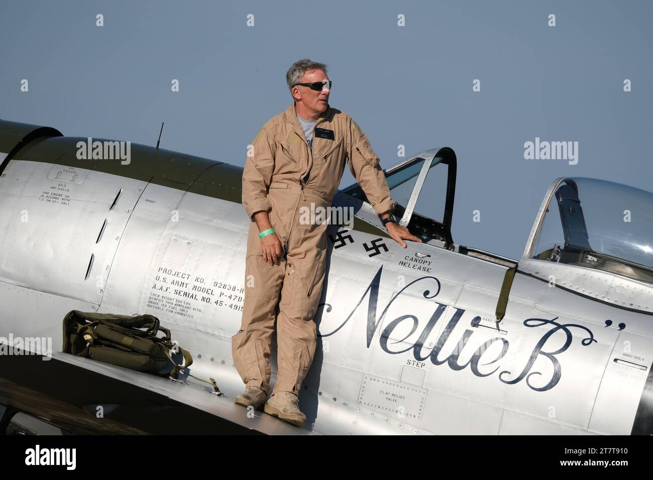 El Republic P-47 Thunderbolt es un avión de caza de la Segunda Guerra Mundial producido por la compañía estadounidense Republic Aviation Foto de stock