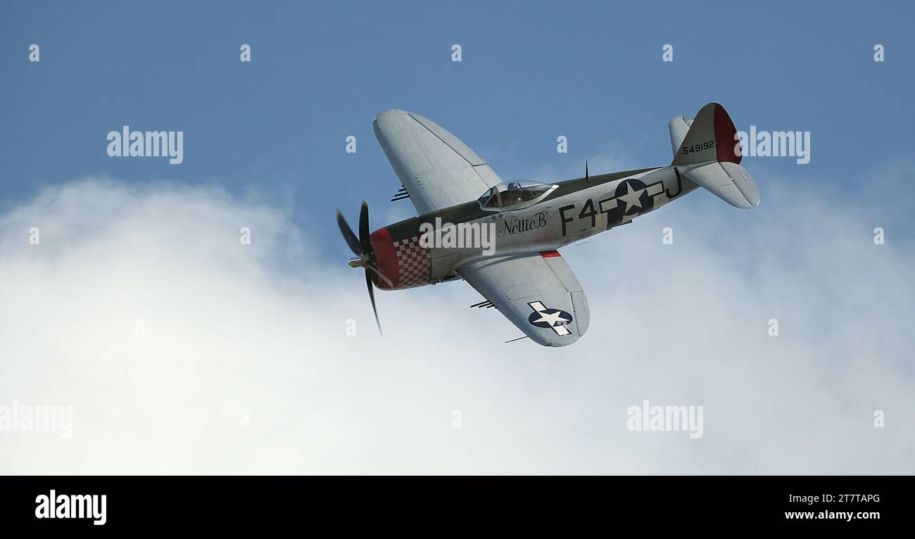 El Republic P-47 Thunderbolt es un avión de caza de la Segunda Guerra Mundial producido por la compañía estadounidense Republic Aviation desde 1941 hasta 1945 Foto de stock