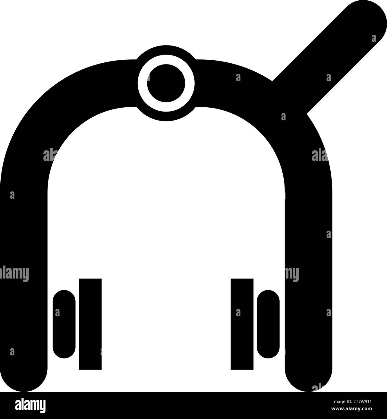 Pastillas de freno de bicicleta Mecánico crucial detrás del dispositivo de doble pivote de seguridad ciclista icono de ilustración vectorial de color negro imagen de estilo plano simple Ilustración del Vector