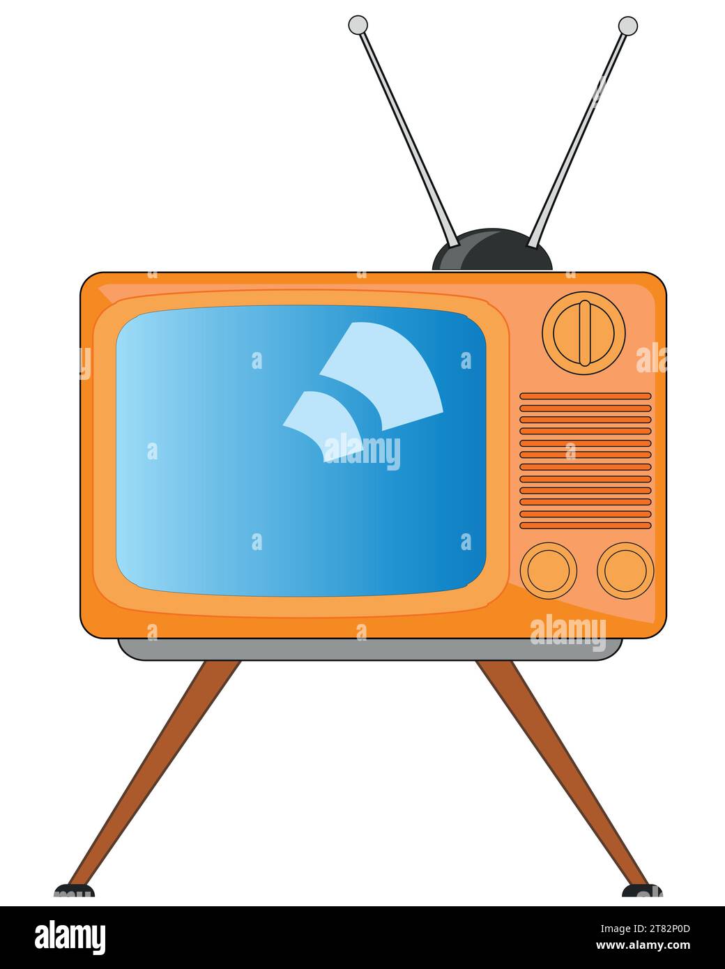Icono Isométrico Una Antena, Un Telecontrol Y Receptor Para La TV