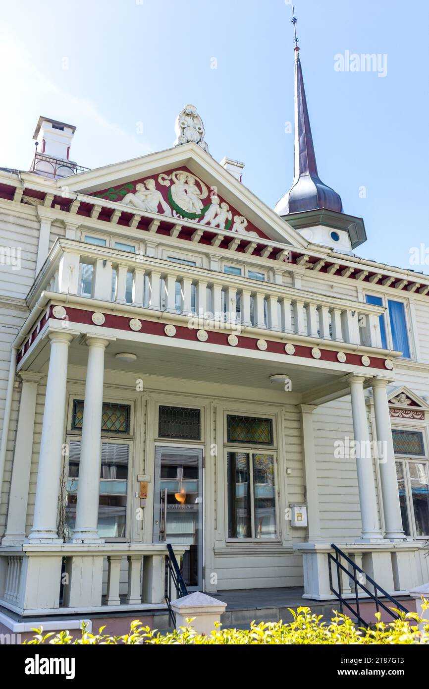 Arquitectura tradicional, centro de la ciudad, Haugesund, Condado de Rogaland, Noruega Foto de stock