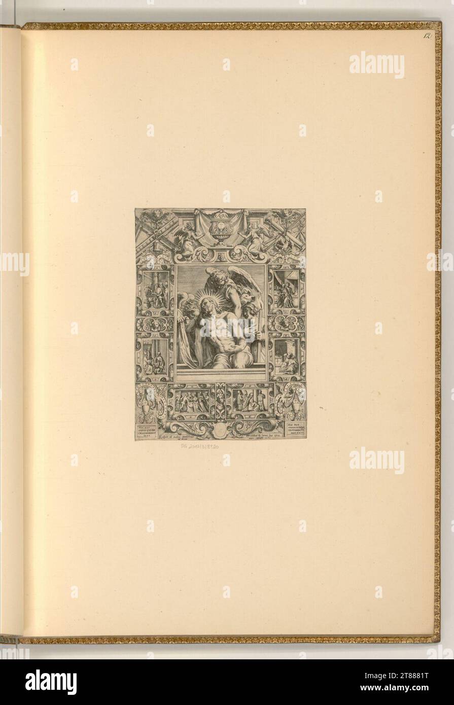 Gaspare Oselli (grabador) Leich nombre de Cristo, en posesión de ángeles. Grabado en cobre 1560-1580 , 1560/1580 Foto de stock