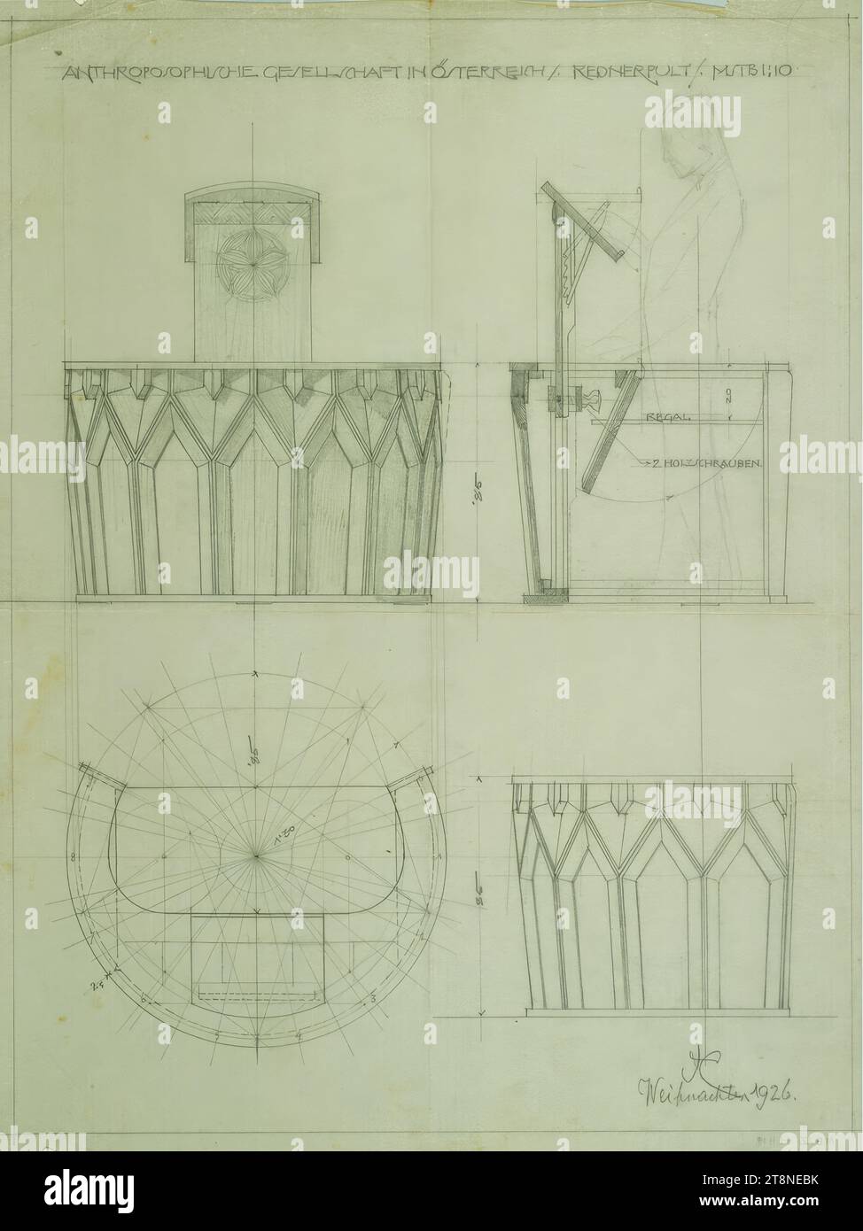 Conferencia para la Sociedad Antroposófica de Austria, diseño, plano