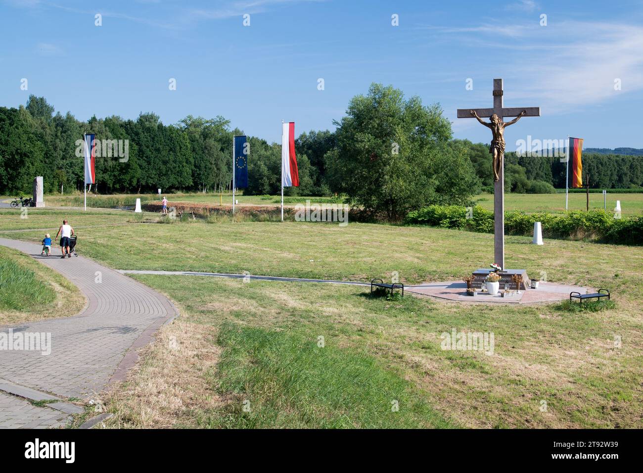 Tripunto de Polonia, Alemania y República Checa en Sudetes en Porajow, Polonia © Wojciech Strozyk / Alamy Stock Photo Foto de stock