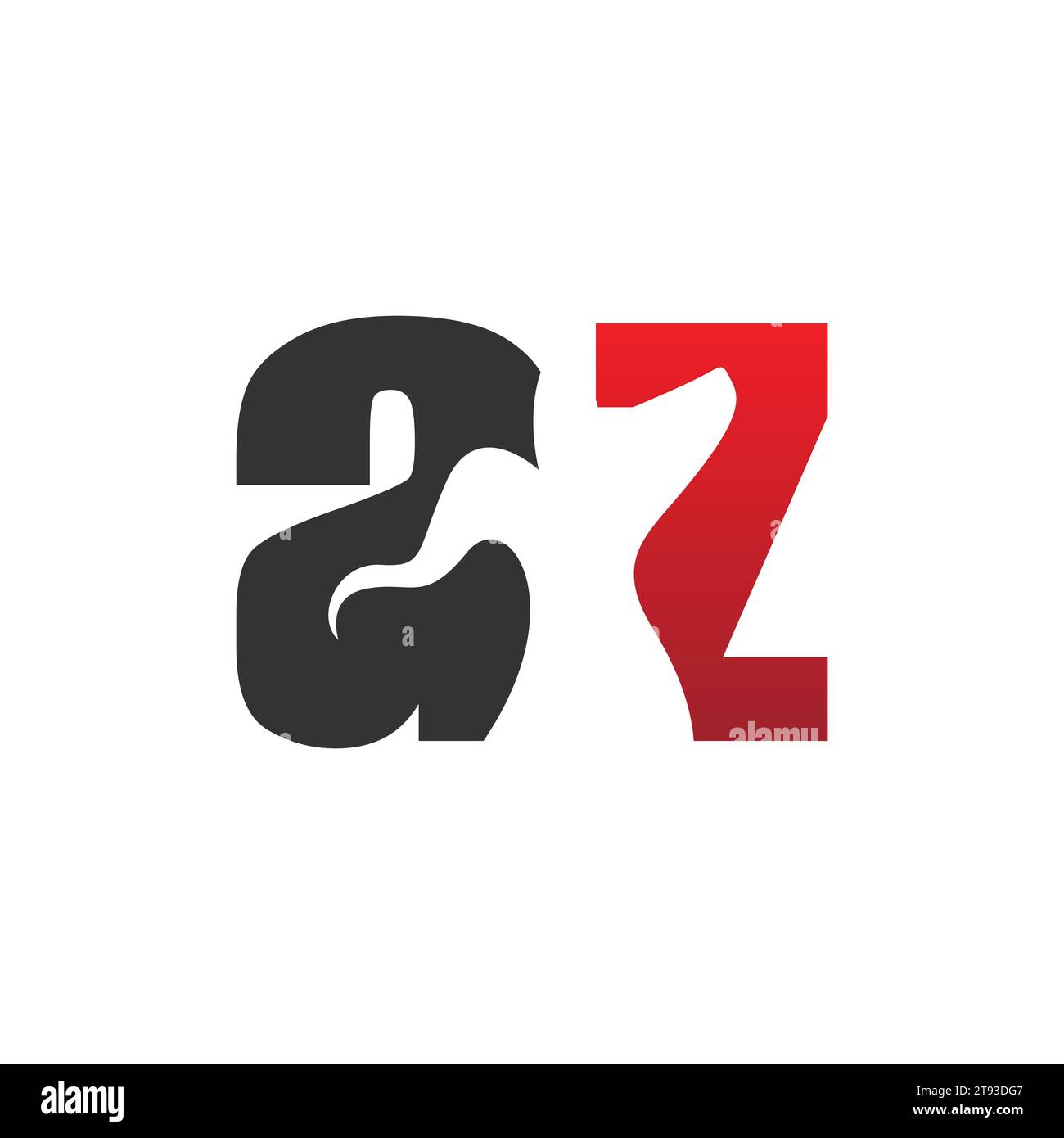 Letra intial A Z con gacela. Gazelle natural elegante ciervo de lujo fuerte animal negativespace logo logos Ilustración del Vector