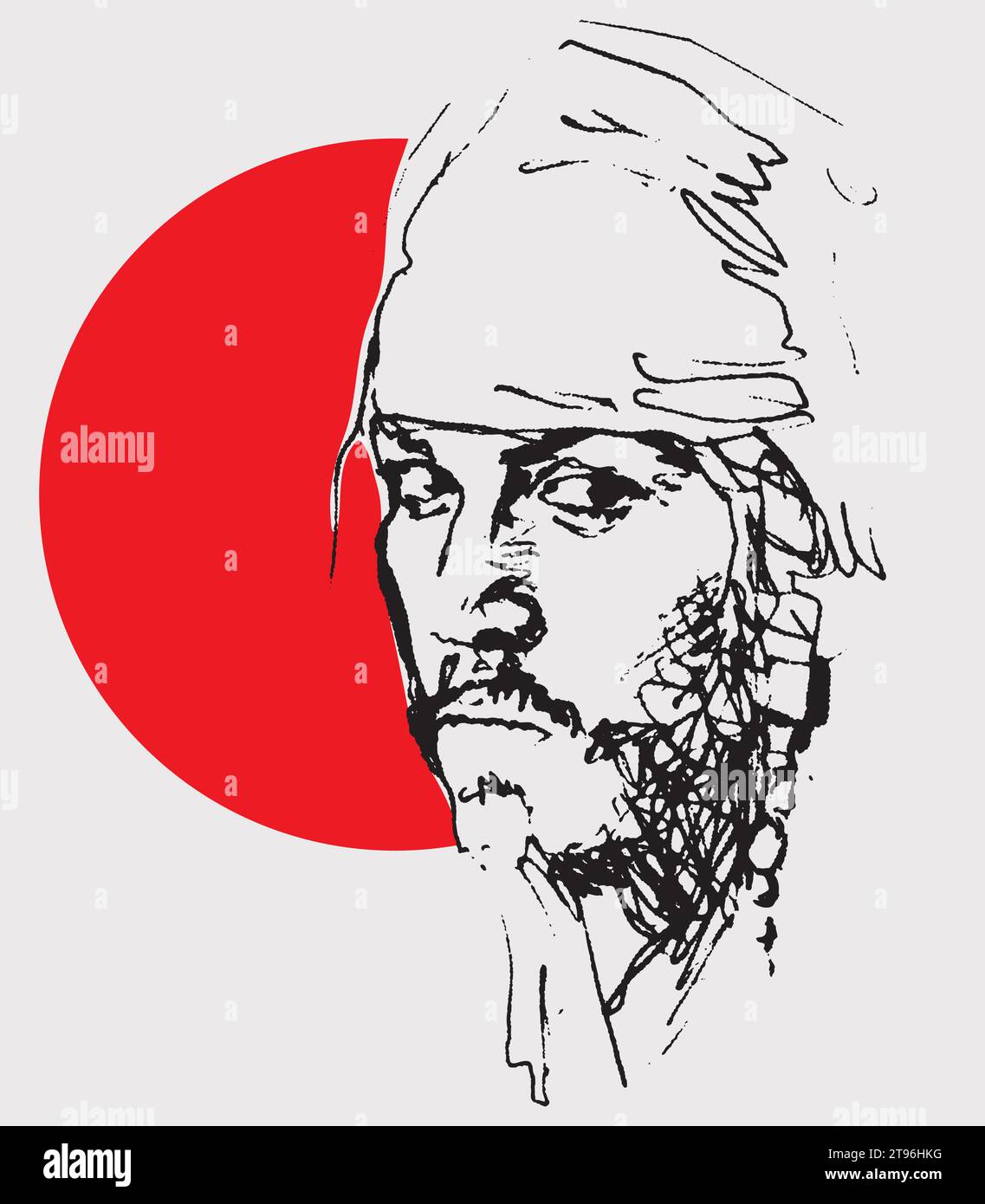 Vector ilustración de dibujo a mano libre del personaje de Jack Sparrow