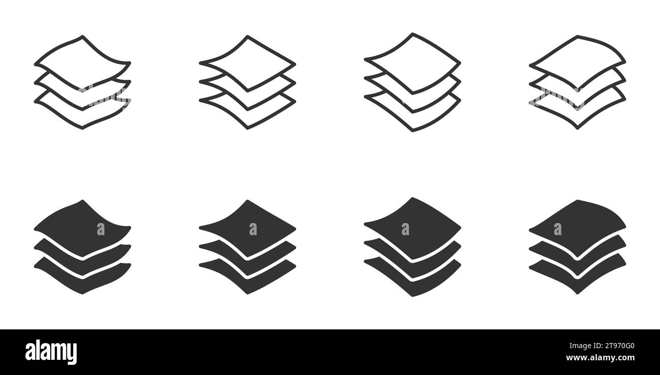 Conjunto de iconos de capa aislado en un fondo blanco. Ilustración vectorial Ilustración del Vector