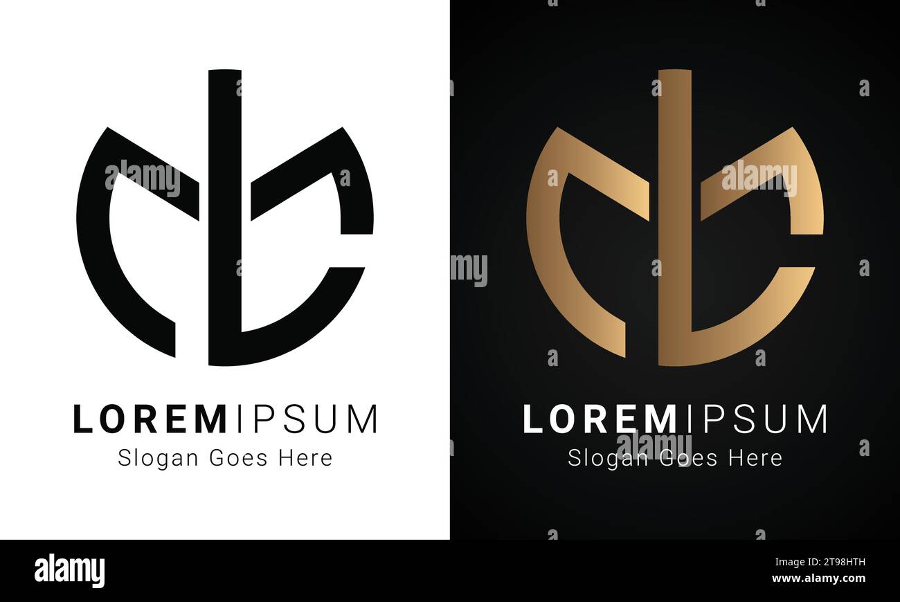 Luxury Initial ML o LM Monogram Text Letter Logo Design Ilustración del Vector