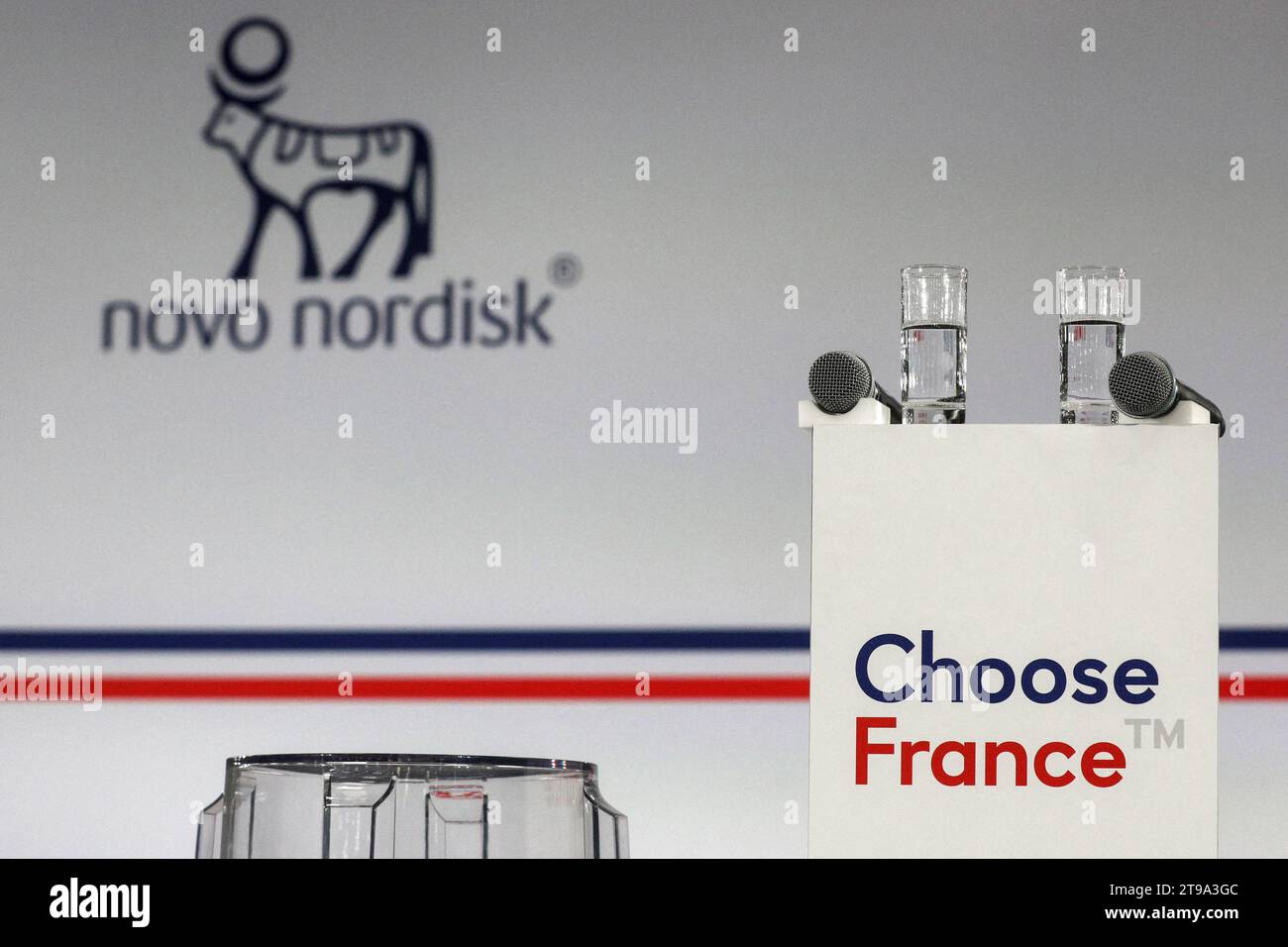 Chartres, Francia. 23 de noviembre de 2023. El presidente Emmanuel