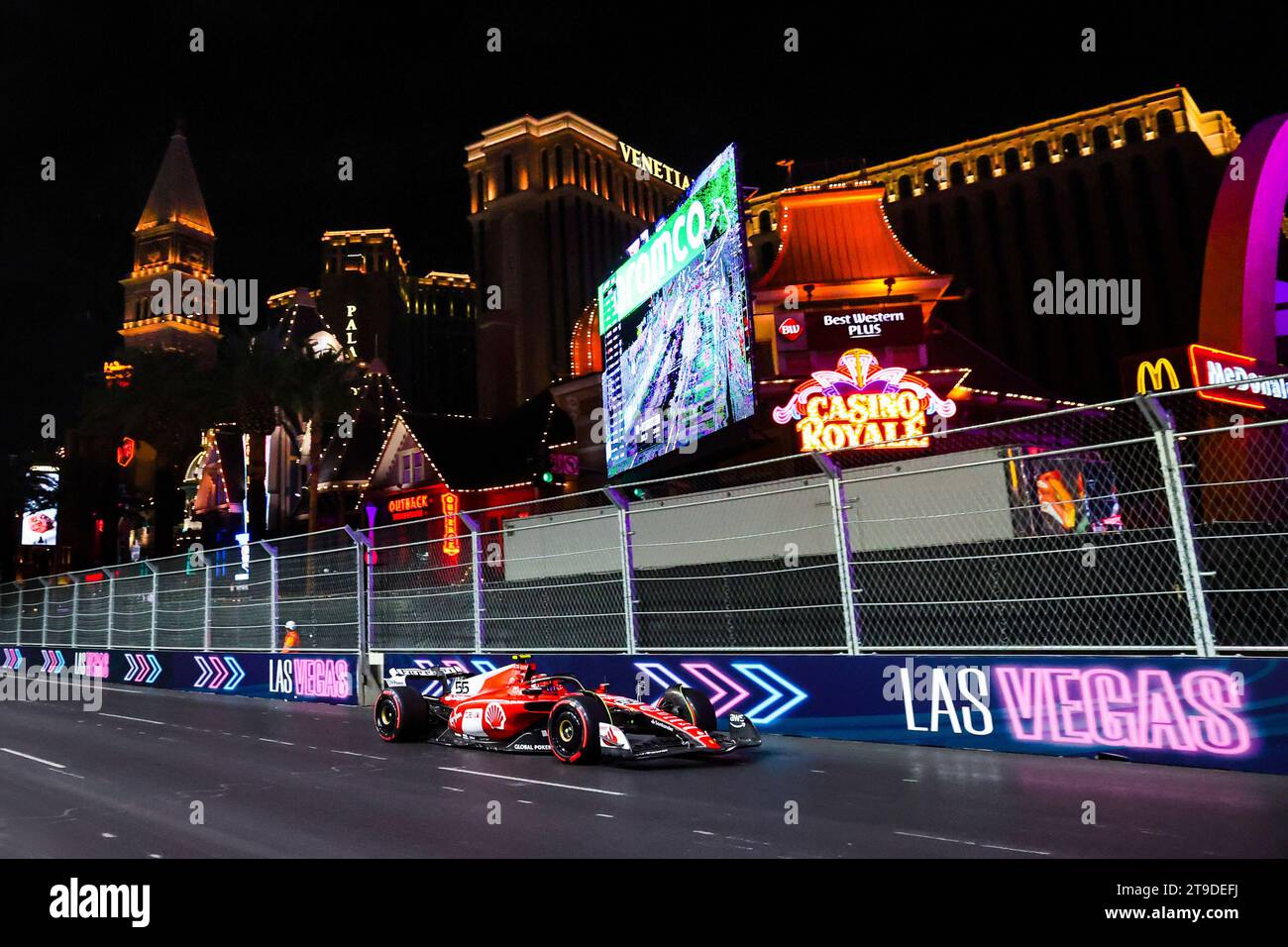 55 Carlos Sainz (ESP, Scuderia Ferrari), Gran Premio de F1 de Las Vegas en Las Vegas Strip