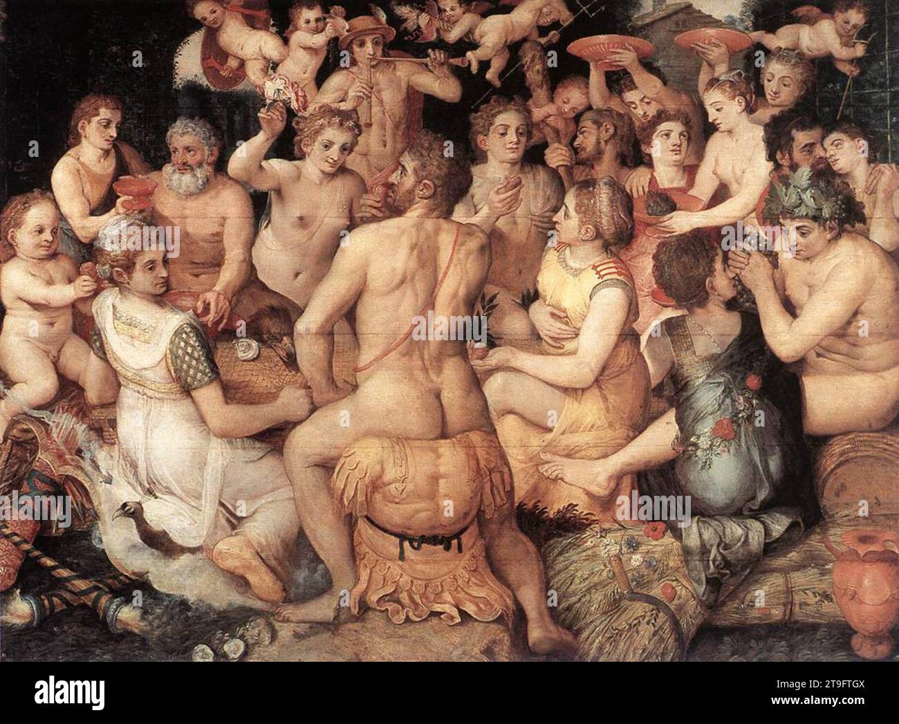 Banquete de los Dioses 1550 por Frans Floris Foto de stock