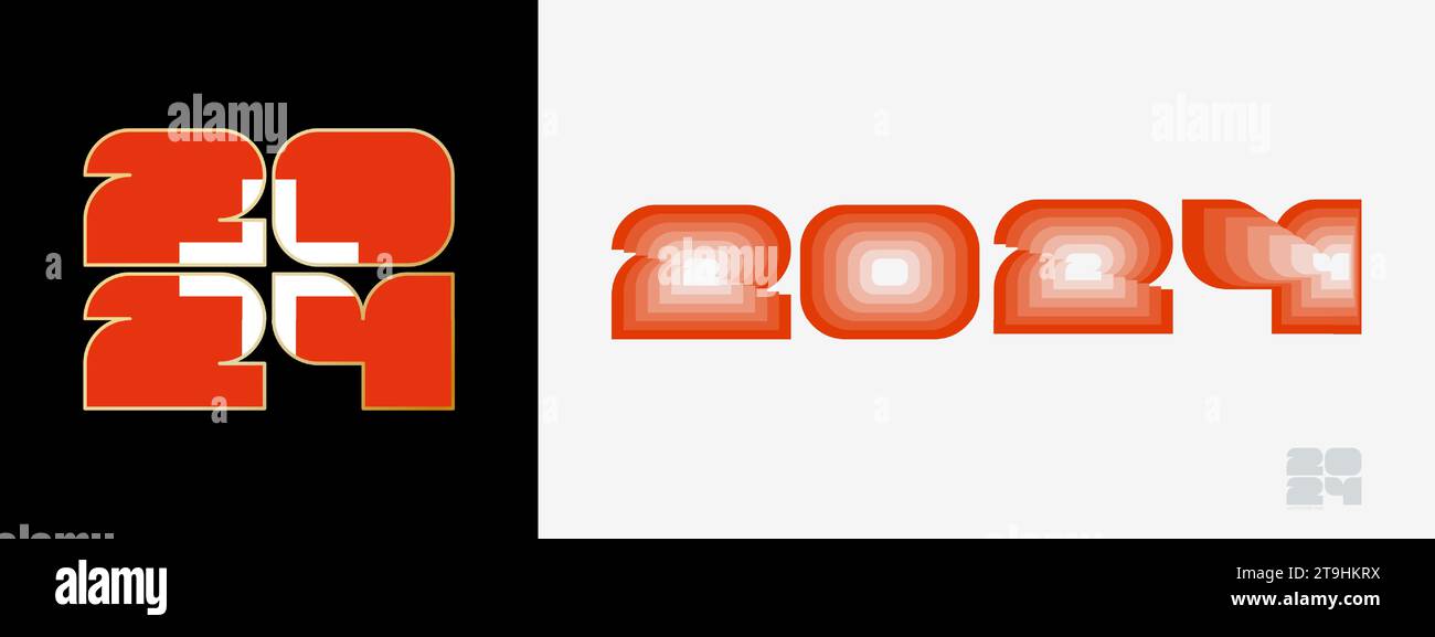 Año 2024 con bandera de Suiza y en paladar de color de la bandera de