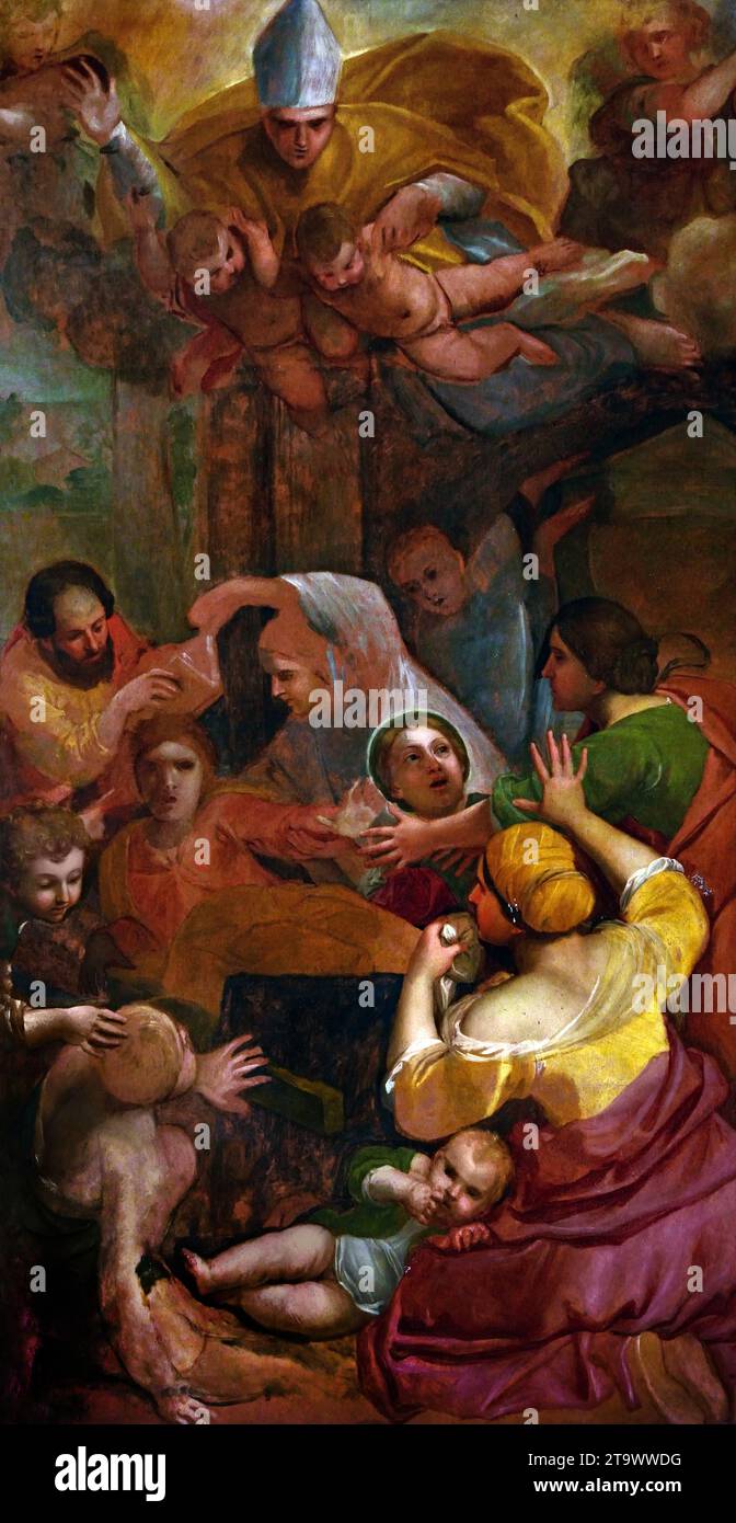 La resurrección de un difunto por Domenico Zampieri 1581-1641, Duomo di Napoli - Catedral de Nápoles (Catedral de San Gennaro) Italia, Italia, Bellas Artes. Foto de stock