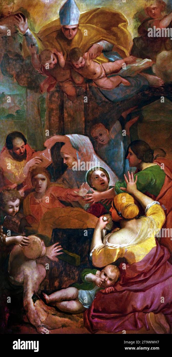 La resurrección de un difunto por Domenico Zampieri 1581-1641, Duomo di Napoli - Catedral de Nápoles (Catedral de San Gennaro) Italia, Italia, Bellas Artes. Foto de stock