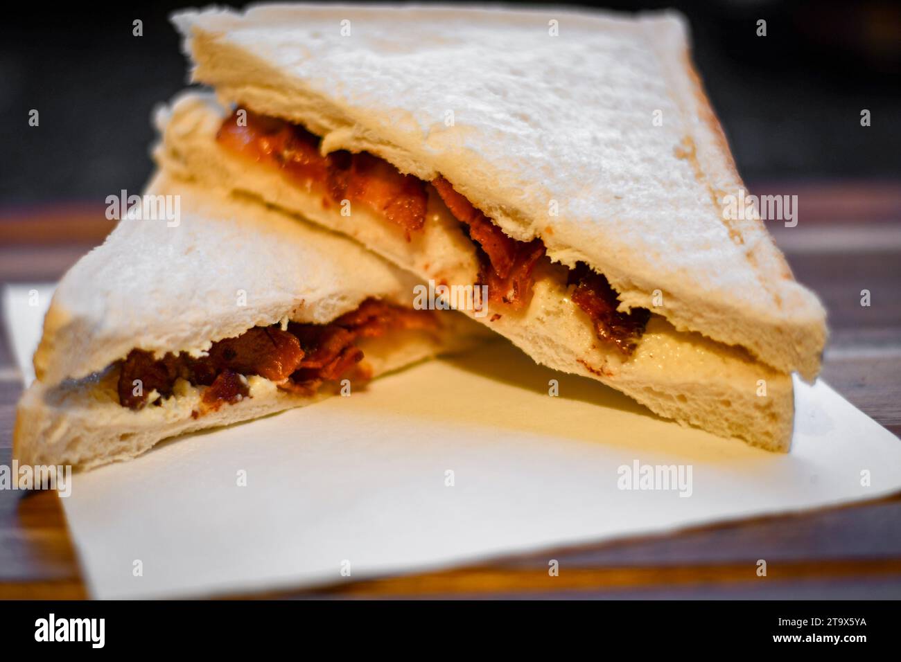 sandwich de tocino Foto de stock