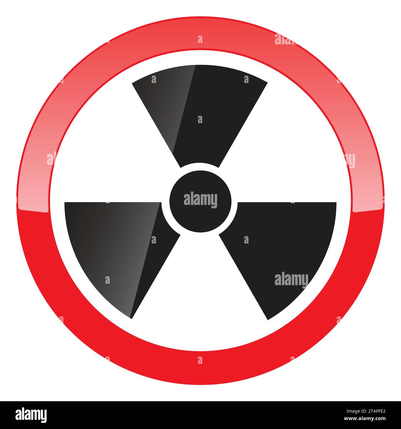 Etiqueta, señal de precaución. Etiqueta de símbolo de peligro de radiación Ilustración del Vector