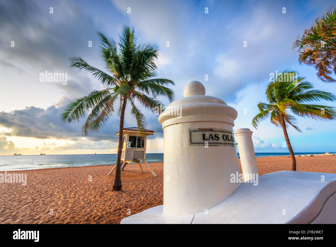 Fort Lauderdale, Florida, EE.UU. En la playa por la mañana. Foto de stock